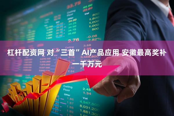 杠杆配资网 对“三首”AI产品应用 安徽最高奖补一千万元