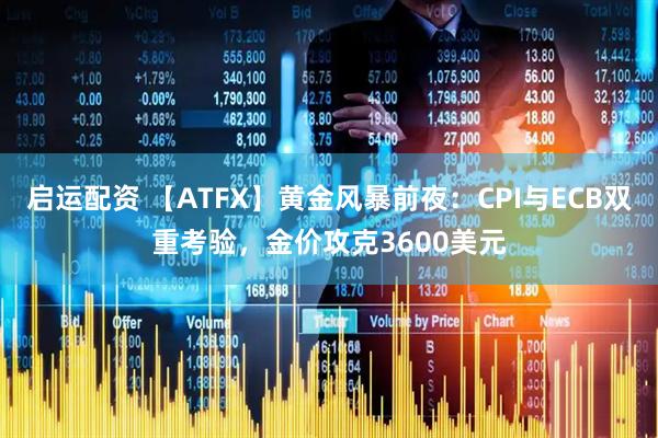 启运配资 【ATFX】黄金风暴前夜：CPI与ECB双重考验，金价攻克3600美元