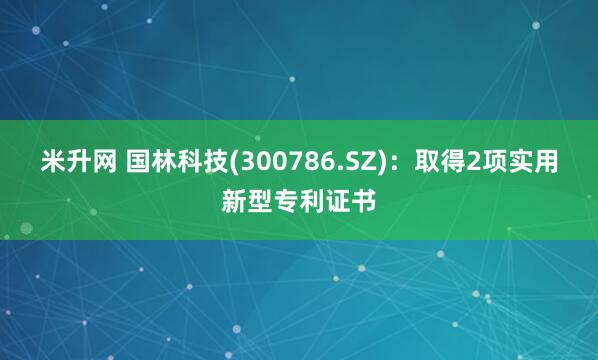 米升网 国林科技(300786.SZ)：取得2项实用新型专利证书