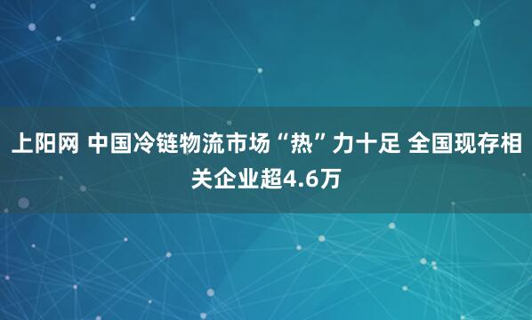 上阳网 中国冷链物流市场“热”力十足 全国现存相关企业超4.6万